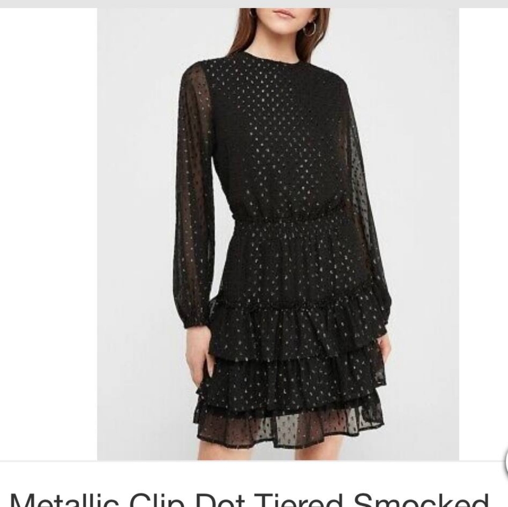 New Express Smoked metallic waist dress .